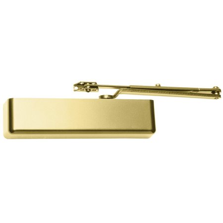 FALCON SC80 Series Medium Duty Closer, Regular Arm, with PA Bracket, SLIM Cover, Satin Brass Painted SC81A RWPA BR